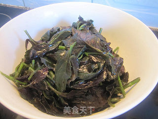 肉丝上汤紫背菜的做法步骤：4