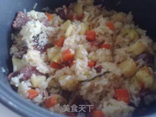电饭锅版糯米饭的做法步骤：4