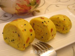 鲜橙汁蛋奶芝麻小软卷的做法步骤：13