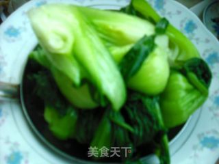 香菇扒菜胆的做法步骤：6
