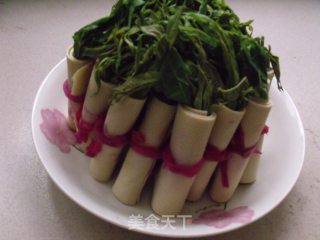 豆腐皮香椿卷的做法步骤：5