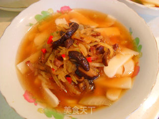 香菇肉丝汤年糕的做法步骤：11