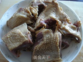 咸鹅炖双笋的做法步骤：3