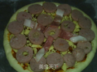 火腿培根批萨（手打饼皮）的做法步骤：21