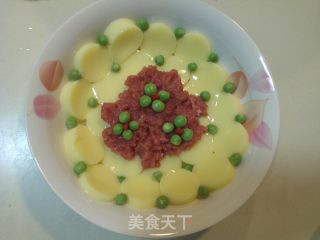 豌豆玉子蒸的做法步骤：3