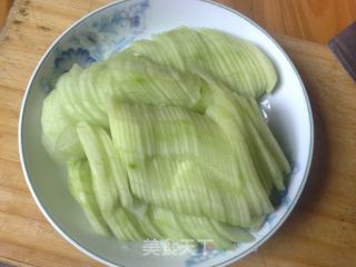 适合上班族的快手菜——肉片炒黄瓜的做法步骤：2