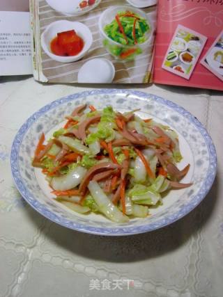 家常小炒----白菜炒三丝的做法步骤：8