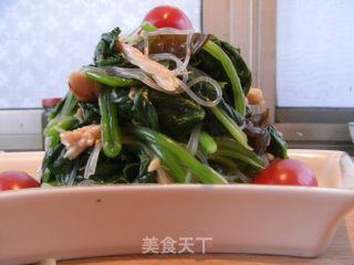 【适合夏天食用的家常菜】姜蓉鸡丝菠菜的做法步骤：8