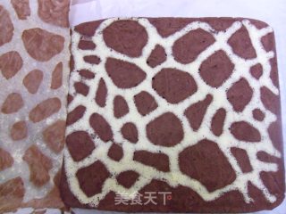 长颈鹿纹奶油蛋糕卷的做法步骤：19