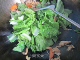 青菜肉丝炒面的做法步骤：8