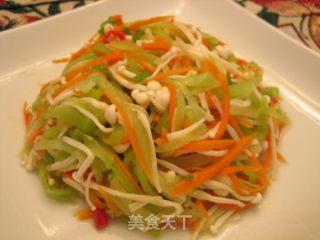 莴笋呛拌三素的做法步骤：7