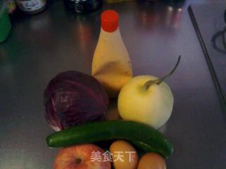 果蔬沙拉鸡蛋卷的做法步骤：1
