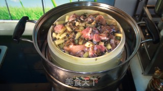 美味的霉笋蒸排骨的做法步骤：6