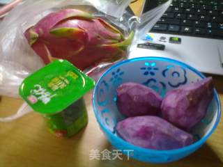 火龙酸奶紫薯泥的做法步骤：1