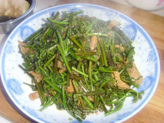 蕨菜炒肉的做法步骤：5