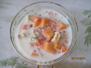 木瓜核桃西米露的做法步骤：3