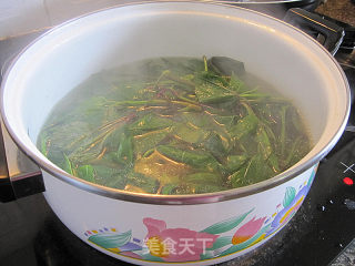 咸虾酱蒜蓉炒番茄叶的做法步骤：2