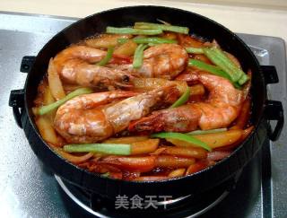 铁板焅大虾的做法步骤：11
