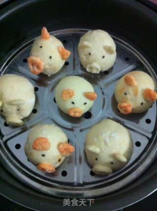 超详细迷你小猪/熊猫豆沙包的做法步骤：8