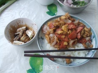 香肠鸡蛋盖浇饭的做法步骤：14