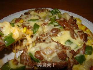 平底锅比萨的做法步骤：1