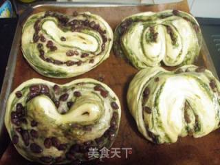 抹茶红豆面包的做法步骤：12