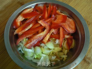 韭苔炒彩丁的做法步骤：6