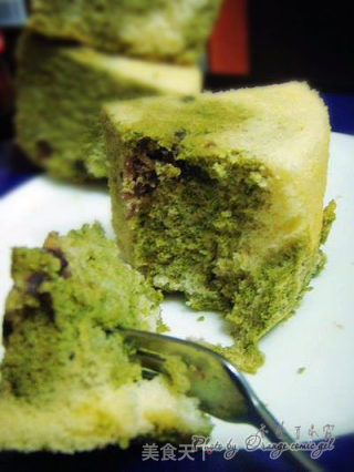 抹茶红豆戚风的做法步骤：15