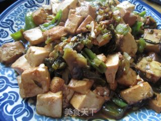 雪菜烧豆腐的做法步骤：6