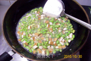 【时令下酒菜】——毛豆香干炒肉丁的做法步骤：10