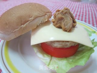 【花生鸡肉汉堡】5分钟就搞定的早餐的做法步骤：7