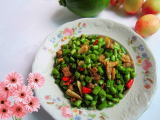 家常菜---豆角炒肉的做法步骤：8