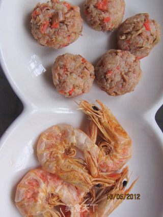 青菜虾干肉丸面的做法步骤：3