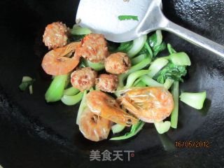 青菜虾干肉丸面的做法步骤：11
