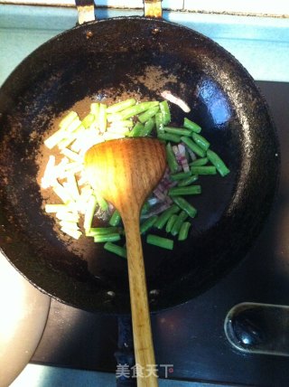 四季豆茭白咸肉的做法步骤：1