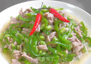 【美食之春交响曲】——绿意献鲜《青椒毛豆炒肉丝》的做法步骤：14
