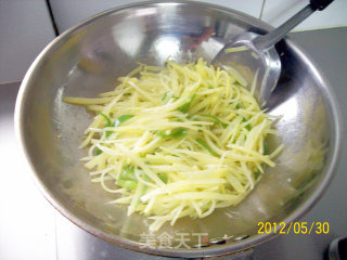 麻中酸辣的祛湿开胃菜《青椒土豆丝》的做法步骤：5