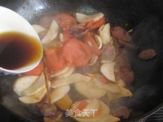番茄杏鲍菇炒香肠的做法步骤：6