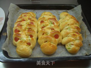 花式葱香火腿面包的做法步骤：12