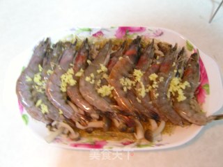 蒜蓉鱼翅蒸大虾的做法步骤：7