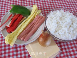 剩饭 剩菜=【杂锦芝士焗饭】的做法步骤：1