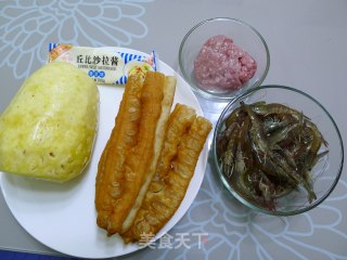 菠萝油条虾的做法步骤：1