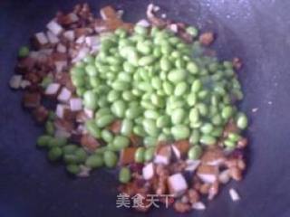 肉末香干炒毛豆的做法步骤：7