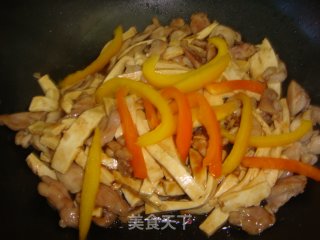 蚝油滑炒豆腐鸡肉的做法步骤：6