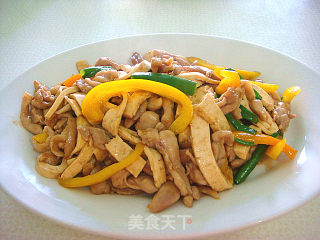 蚝油滑炒豆腐鸡肉的做法步骤：8
