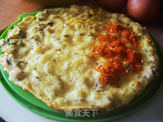 电饭锅香菇鸡蛋饼的做法步骤：8
