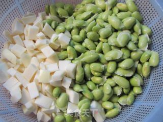虾仁茭白炒毛豆的做法步骤：6