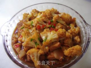 花菜烧五花肉的做法步骤：7