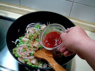 青豆泡菜炒饭的做法步骤：3
