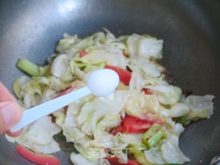 少年夫妻老来伴——番茄版手撕包菜的做法步骤：11
